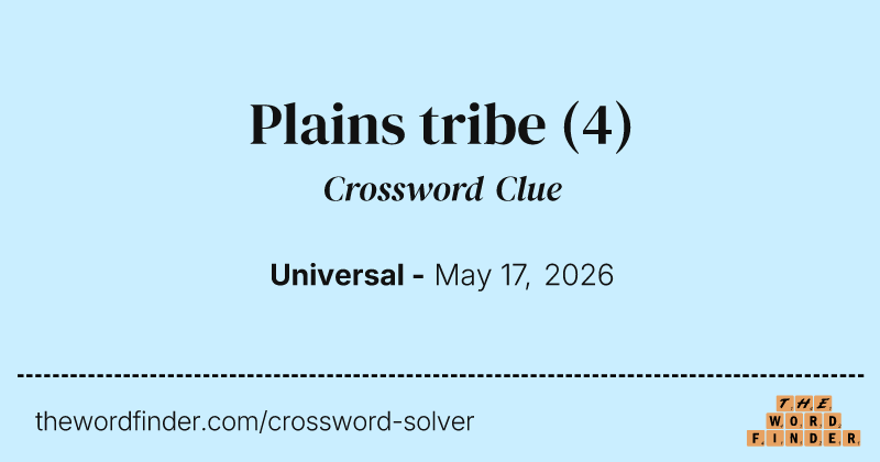 Plains tribe crossword clue image