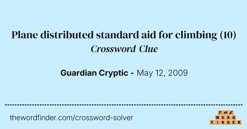 Plane distributed standard aid for climbing crossword clue image