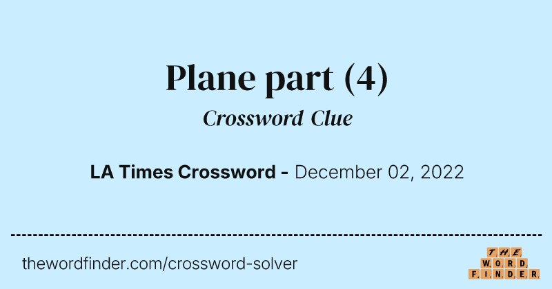 Plane part crossword clue image