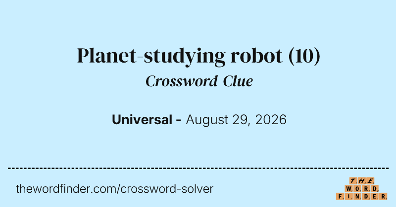Planet-studying robot crossword clue image