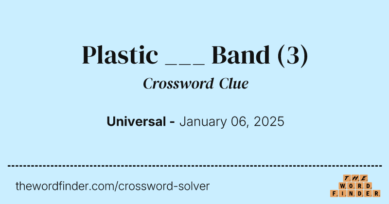 Plastic ___ Band crossword clue image