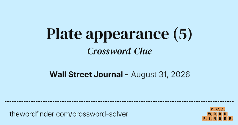 Plate appearance crossword clue image