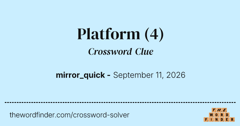 Platform crossword clue image