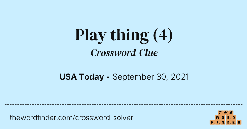Play thing crossword clue image