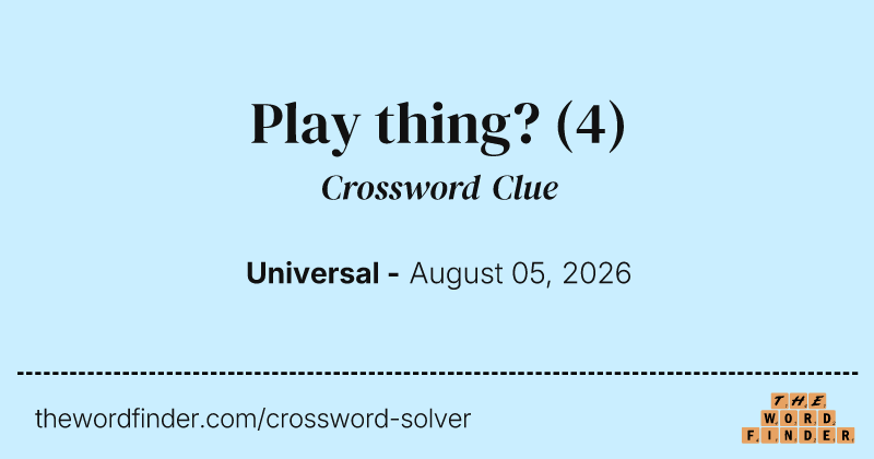 Play thing? crossword clue image