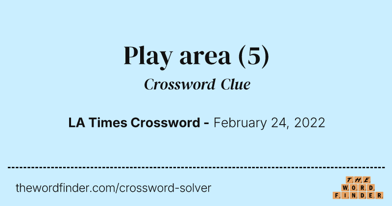 Play area crossword clue image