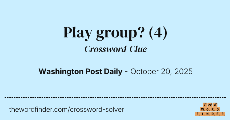 Play group? crossword clue image