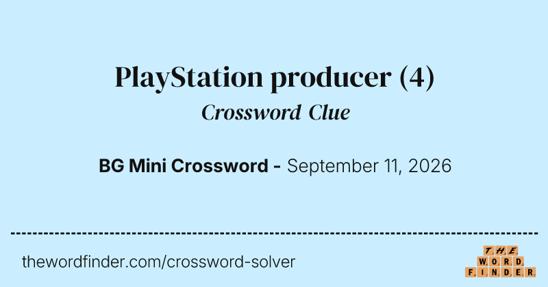PlayStation producer crossword clue image