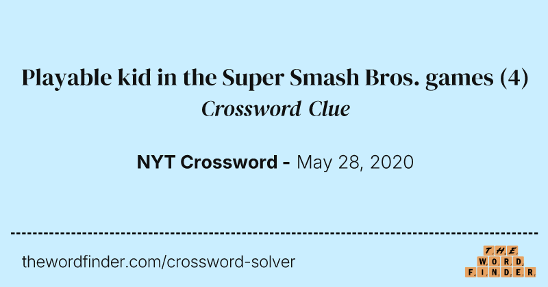 Playable kid in the Super Smash Bros. games crossword clue image