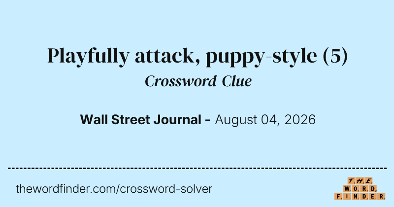 Playfully attack, puppy-style crossword clue image