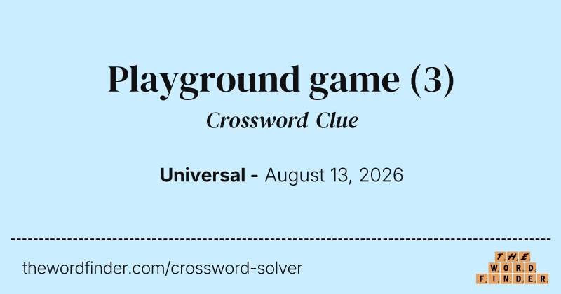 Playground game crossword clue image