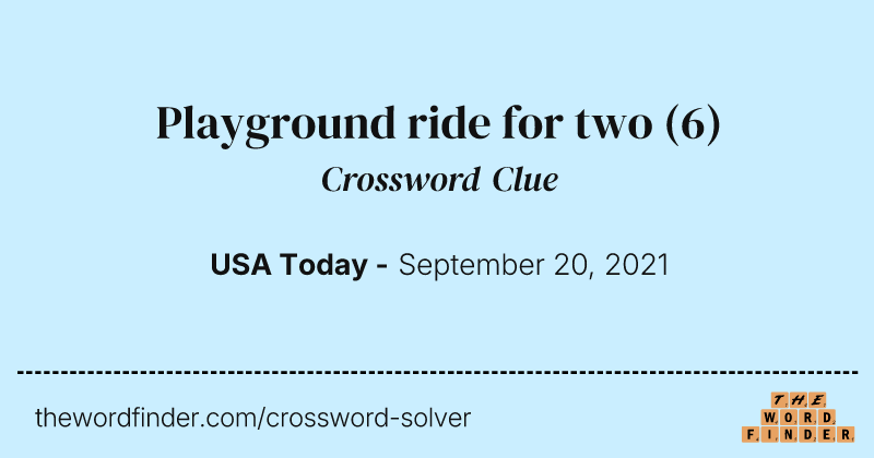 Playground ride for two crossword clue image