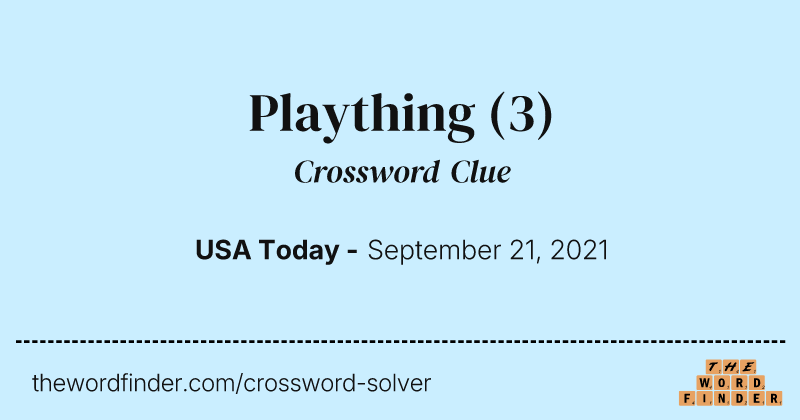 Plaything crossword clue image