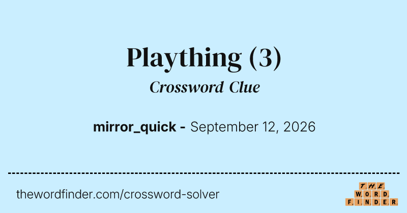Plaything crossword clue image