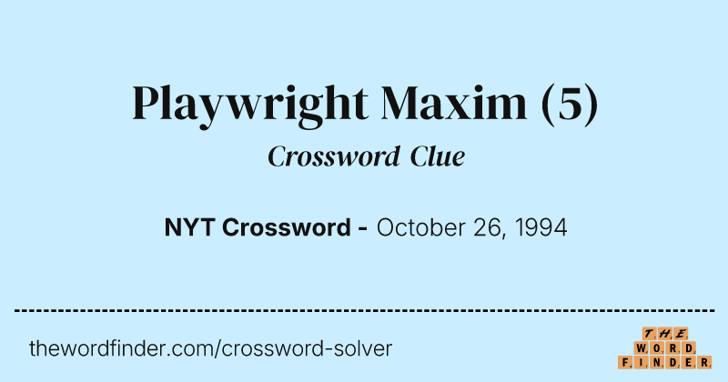 Playwright Maxim crossword clue image