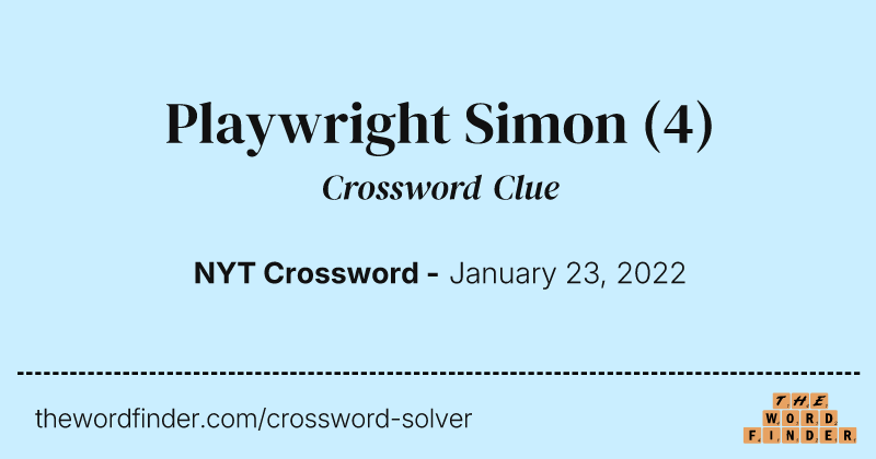 Playwright Simon crossword clue image