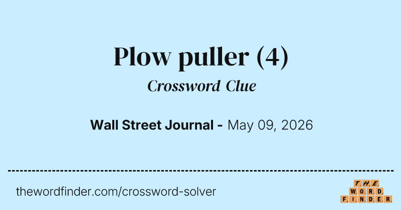 Plow puller crossword clue image