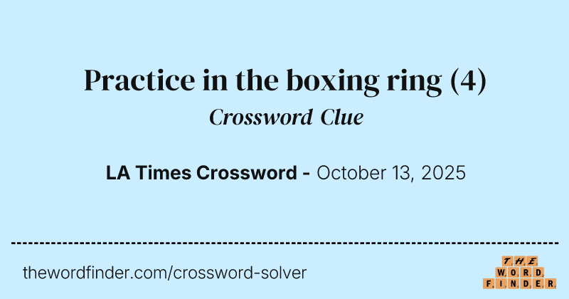 Practice in the boxing ring crossword clue image