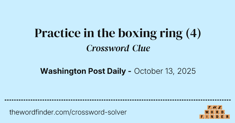 Practice in the boxing ring crossword clue image