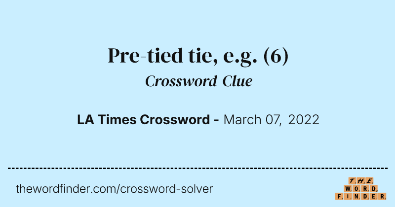 Pre-tied tie, e.g. crossword clue image