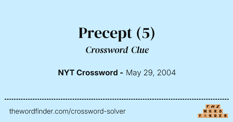 Precept crossword clue image