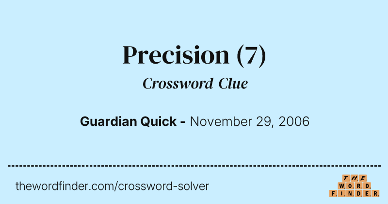 Precision crossword clue image