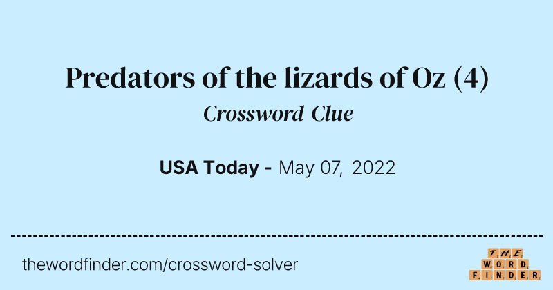 Predators of the lizards of Oz crossword clue image
