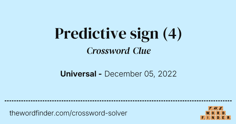 Predictive sign crossword clue image