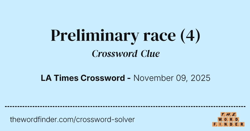 Preliminary race crossword clue image