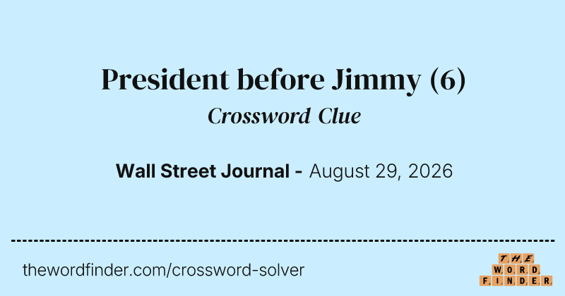 President before Jimmy crossword clue image