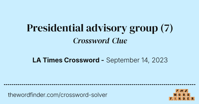 Presidential advisory group crossword clue image
