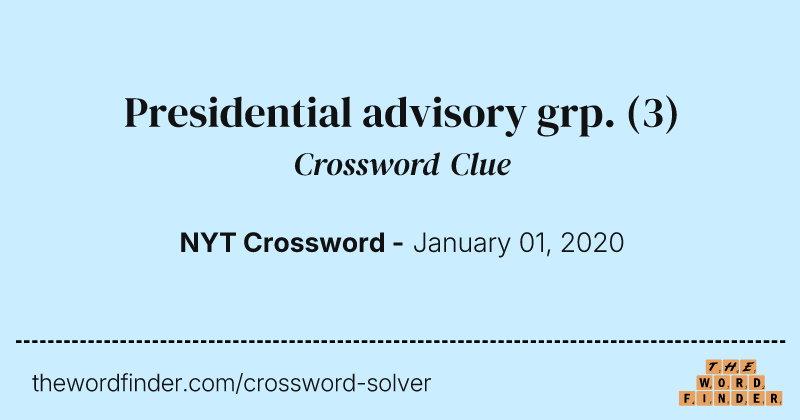 Presidential advisory grp. crossword clue image
