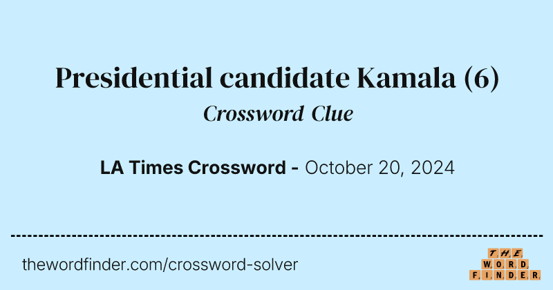 Presidential candidate Kamala crossword clue image
