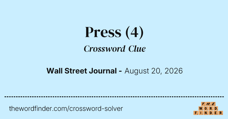 Press crossword clue image