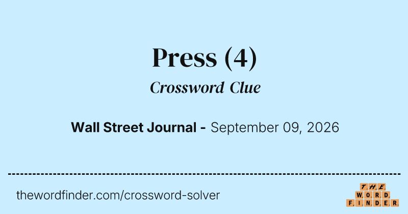 Press crossword clue image