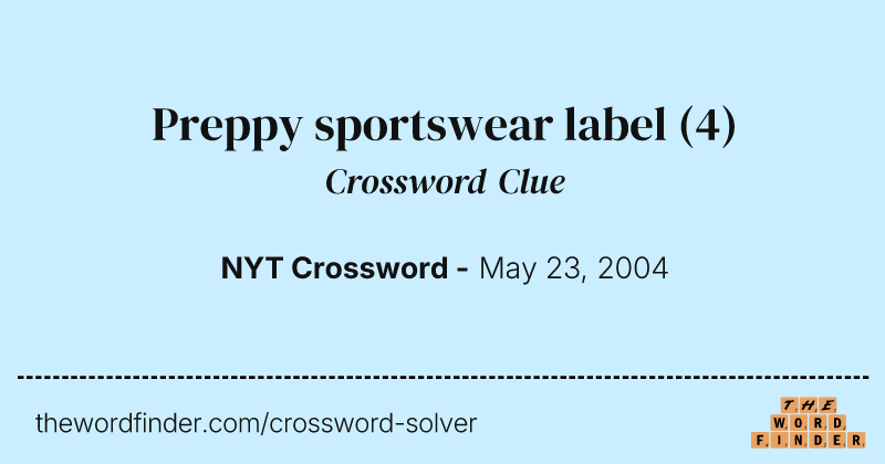 Preppy sportswear label crossword clue image
