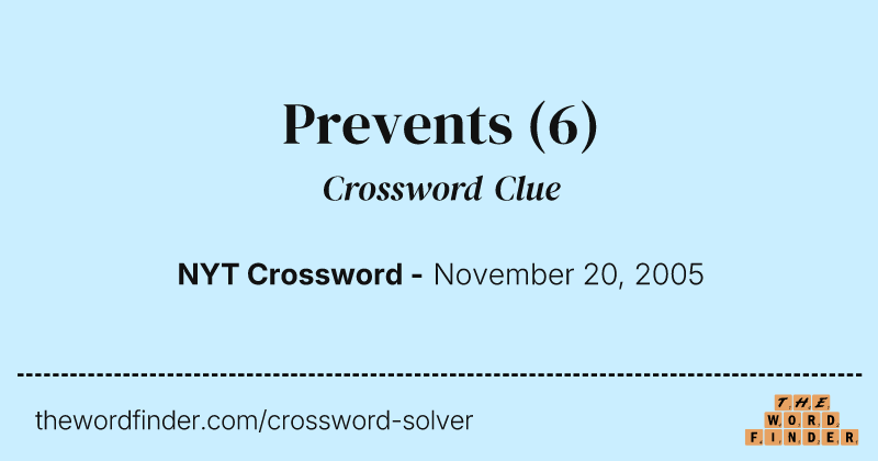 Prevents crossword clue image