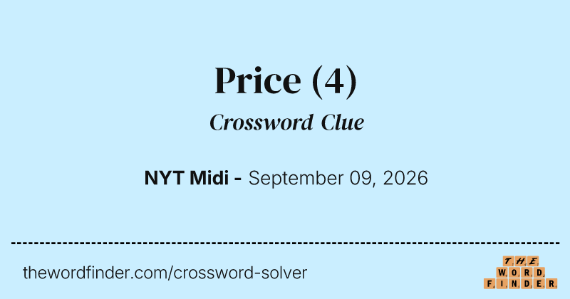 Price crossword clue image