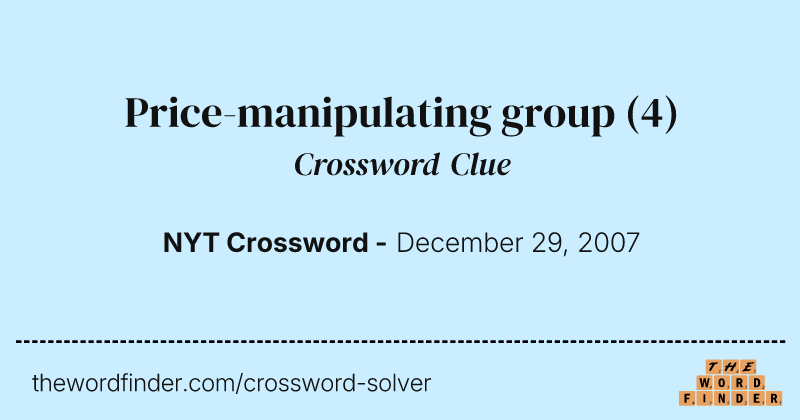 Price-manipulating group crossword clue image