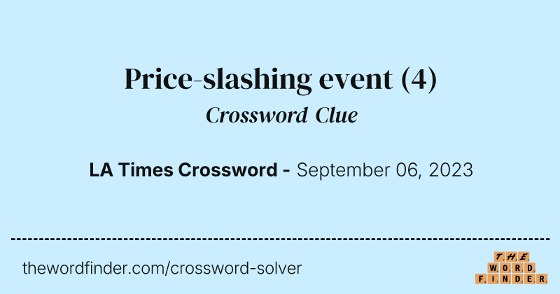 Price-slashing event crossword clue image