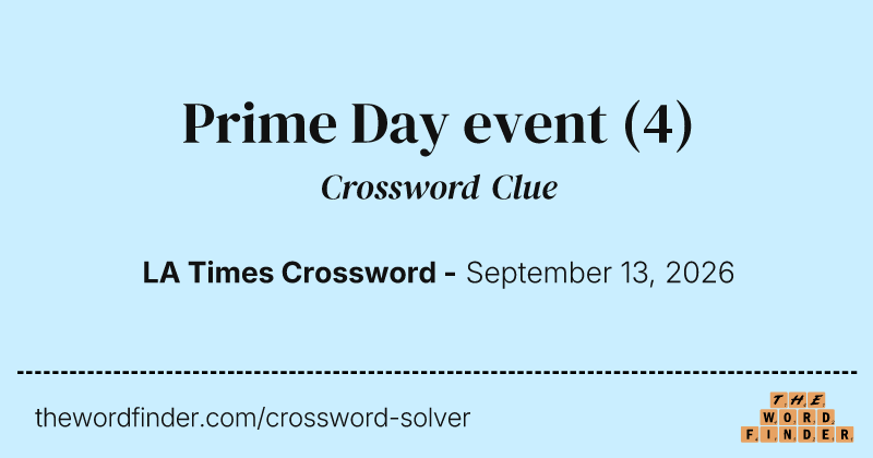 Prime Day event crossword clue image