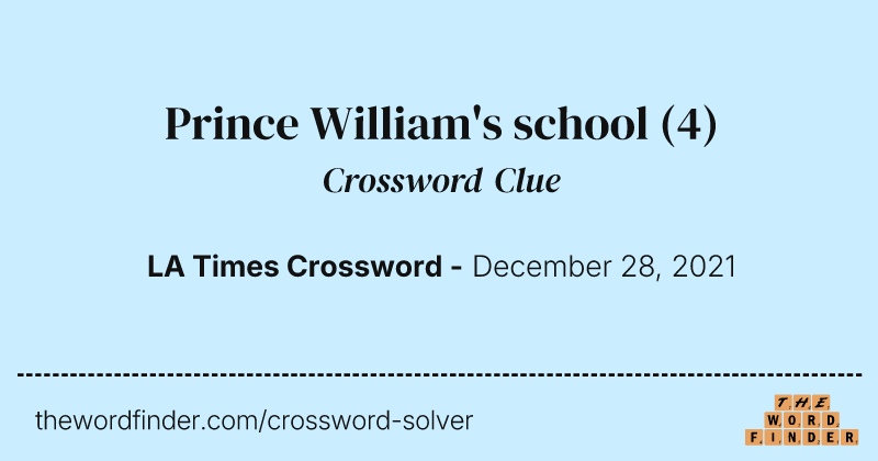Prince William's school crossword clue image
