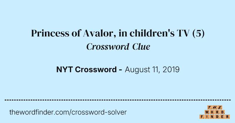 Princess of Avalor, in children's TV crossword clue image