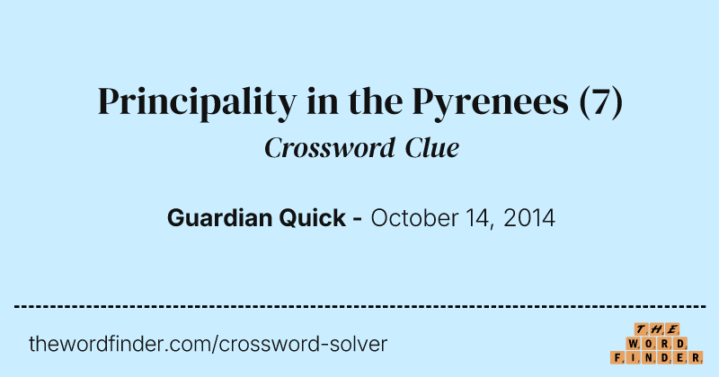 Principality in the Pyrenees crossword clue image