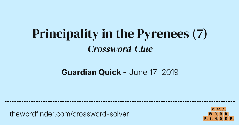Principality in the Pyrenees crossword clue image
