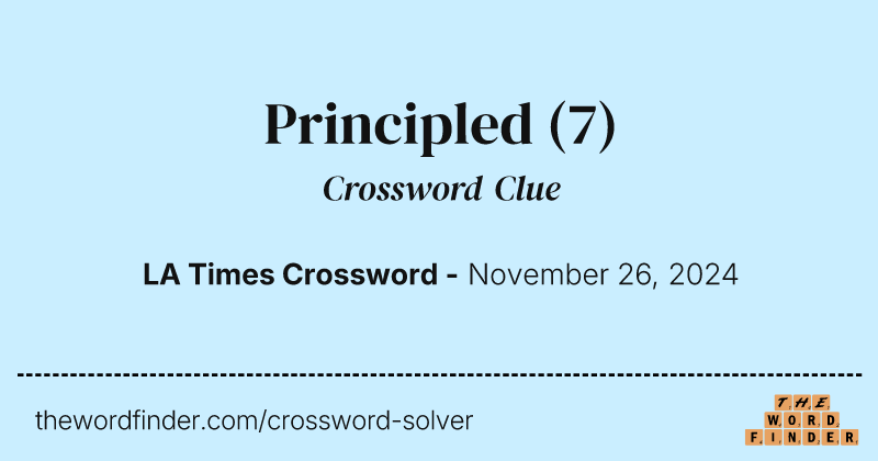 Principled crossword clue image