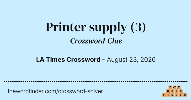 Printer supply crossword clue image
