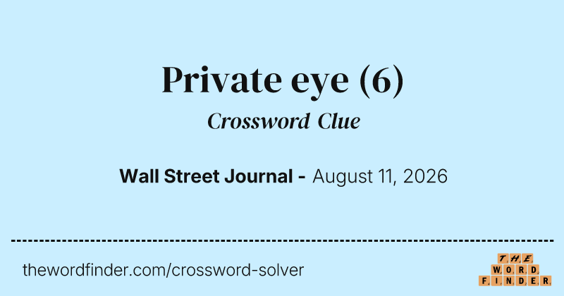 Private eye crossword clue image