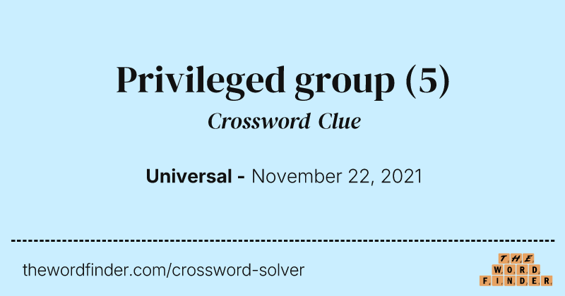 Privileged group crossword clue image