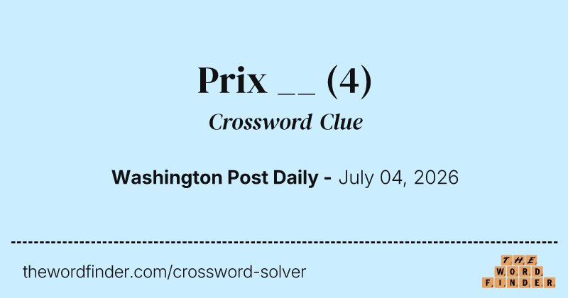Prix __ crossword clue image